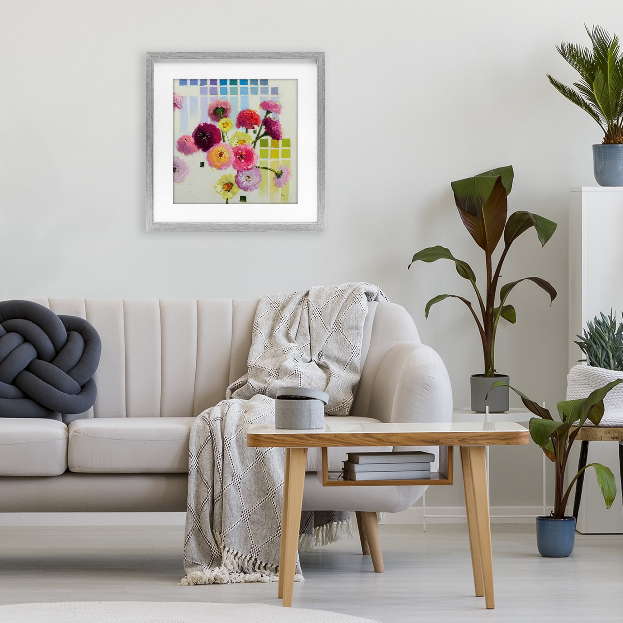 Stupell Industries Color Chart Pastel Bloom Study Gray Framed Print Under Glass, design by Shirley Novak