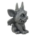 thumbnail image 3 of Gothic Horned Bat Cat Gargoyle Bast Figurine Small Mythical Fantasy Decor Statue, 3 of 4