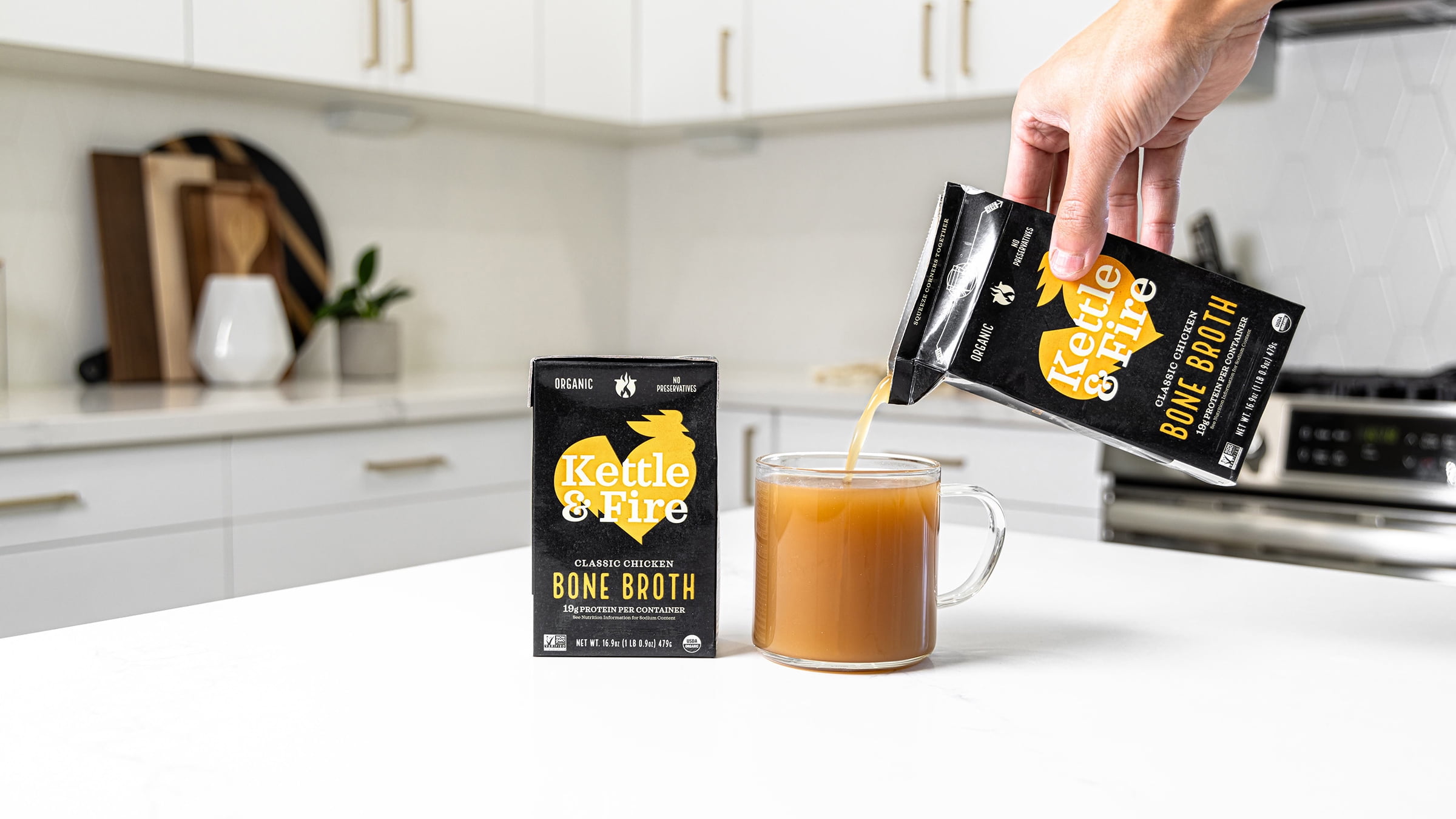 Kettle & Fire Chicken Bone Broth, 16.9oz
