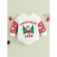 thumbnail image 2 of Wassery Baby Girls Boys Sweatshirts Rompers Christmas Clothes Dinosaur Snowman Deer Santa Print Long Sleeve Toddler Fall Bodysuits, 2 of 9