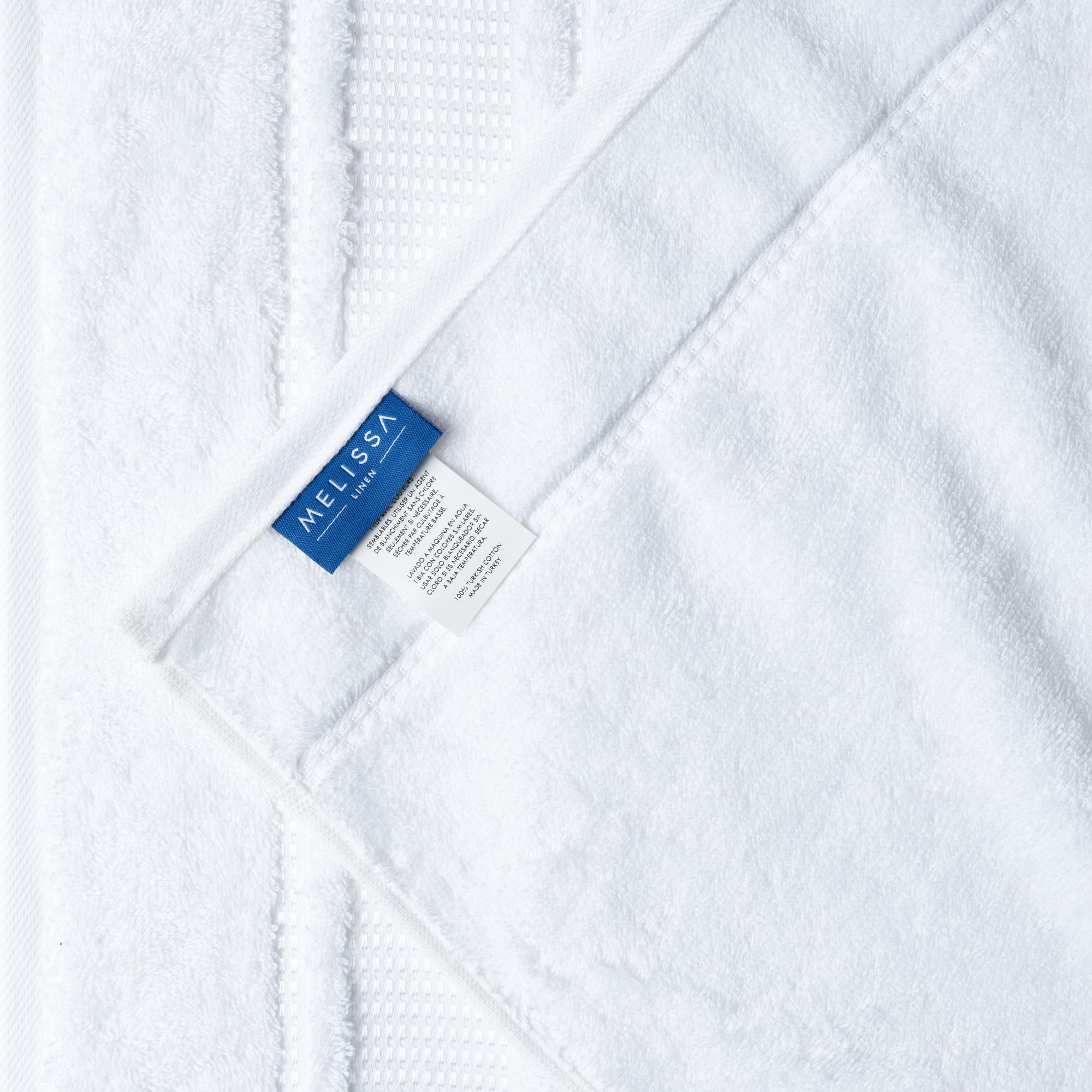 Melissa Linen 2 Count Hand Towels 20 x 35 inches  Face Towels for bathroom in White