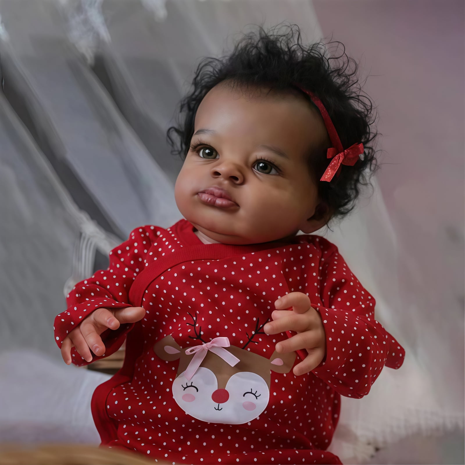 20 Inch Black Reborn Baby Doll – Lifelike African American Soft Cloth Body Doll – Realistic Handmade Toy for Girls Age 3+