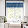 thumbnail image 2 of Hokiten Rod Pocket Curtain Valance, Navy Blue Ombre Stripe Farmhouse Window Valance for Living Room, Bedroom, Kitchen Farmhouse Striped Gradient 42"W x 12"L, 2 of 8