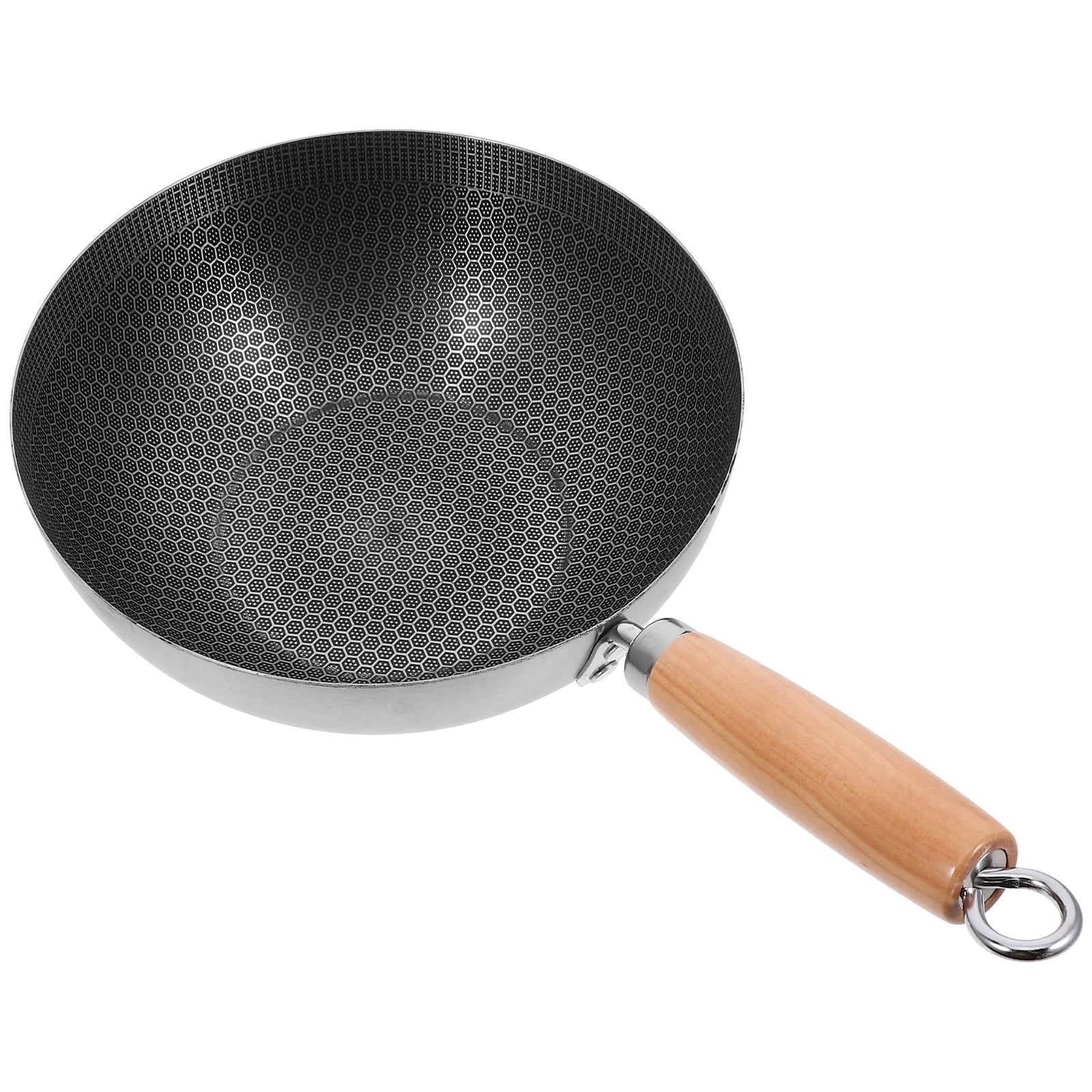 Traditional Hand Hammered Carbon Steel Pow Wok wit... - Grandado