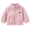 thumbnail image 1 of Gibobby Grandes NiñosAbrigo para niños de tamaño mediano Abrigo con cremallera Abrigo grueso de lana para niños Color de otoño e invierno Abrigo informal(Rosa, 12-13 Años), 1 of 3