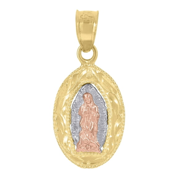 10kt Gold Tri-Color Womens Guadalupe Mary Religious Charm Pendant