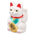 thumbnail image 5 of Riousery 4 Inches / 10 cm Lucky Cat Decor Hand Waving Welcoming Cat Fortune Figurine For Home Office Desk Ornament Decoration Housewarming Gift White, 5 of 9