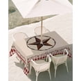 thumbnail image 3 of 60x84 Inch Outdoor Tablecloth with Umbrella Hole Zipper Rectangle Western Rectangular Tablecloths Outside Waterproof Texas Star Farmhouse Red Plaid Brown Country Patio Table Cover for Picnic Party, 3 of 8