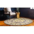 thumbnail image 3 of Rugs.com Fleur Collection Rug – 8' Round Gray Medium-Pile Rug Perfect For Kitchens, Dining Rooms, 3 of 9