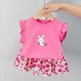 thumbnail image 2 of TOWED22 Infant Baby Girl Clothes 2 Piece Graphic Print Ruffle Sleeve Top Tank and High Waist Shorts Set Summer Outfits Soft Everyday Clothing(Hot Pink,2-3 Y), 2 of 6