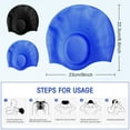 thumbnail image 2 of Toplive Swim Cap 2 Pack Unisex Swimming Cap with 3D Ear Protection, Durable Flexible Silicone Swimming Hats for Men Women Adults Kids, Bathing Swimming Caps for Long/Short Hair, 2 of 7