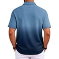 thumbnail image 6 of KLHDSF Men's Polo Shirts Short Sleeve Gradient Color Gym Workout Golf T-Shirt Casual Fashion V Neck Button Down Tops 2026 Dark Blue M, 6 of 7