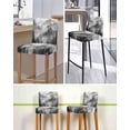 thumbnail image 5 of Black Grey Mountain Bar Stool Covers Set of 6, Misty Forest Nature Woodland Pine Tree Landscape Stretch Bar Chair Covers with Backs, Removable Pub Counter Chair Cover for Kitchen Dining Room Cafe, 5 of 7