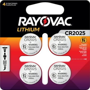 Rayovac CR2025 Lithium Coin Batteries, Coin Cell 3V Lithium Batteries, 4 Count