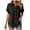 Black, variant on Womens Plus Size Tops Button Down Roll-Up Short Sleeve Casual Shirts Collared Summer Lightweight Blouse XL-5XL (Beige, XL)