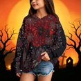 thumbnail image 4 of Grblisyd Halloween Hoodies for Girls Casual Long Sleeve Pullover Hoodie Fashion Skeleton Floral Print Sweatshirt with Kangaroo Pocket, 4 of 5