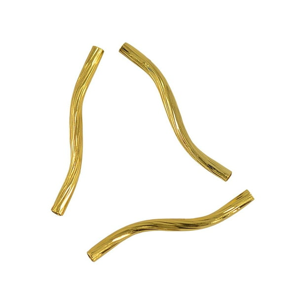 Tubo de 50 Uds. BLESIY con grabado de 24mm Artesanías de codo Oro BLESIY Los granos del tubo curvado