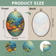 thumbnail image 2 of Oval Framed Wall Art Colorful Coral Fish Sea Turtle Underwater Cartoon Vibrant Tropical Canvas Wall Art Oval Vintage Wall Decor Prints Hanging Decor for Home Bedroom Living Room Office 8"x11.4", 2 of 7