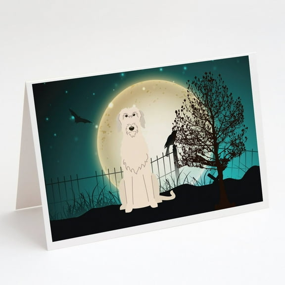 Caroline'sTreasures Scary Irish Wolfhound Halloween Greeting Cards with Envelopes, 5" x 7" (8 Count)