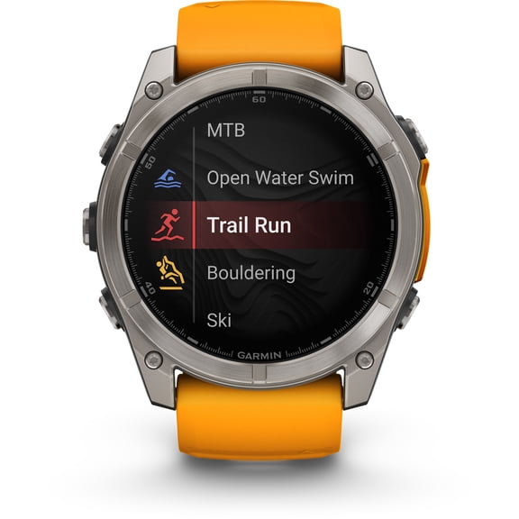 Garmin, monitor deportivo, fenix 8, 51mm, AMOLED,Sapphire, Orange