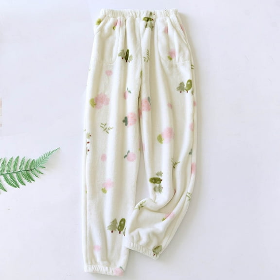 Wancir Womens Fluffy Pajama Pants Fuzzy Fleece Cozy Lounge Pants with Pockets Winter Warm Pj Bottoms