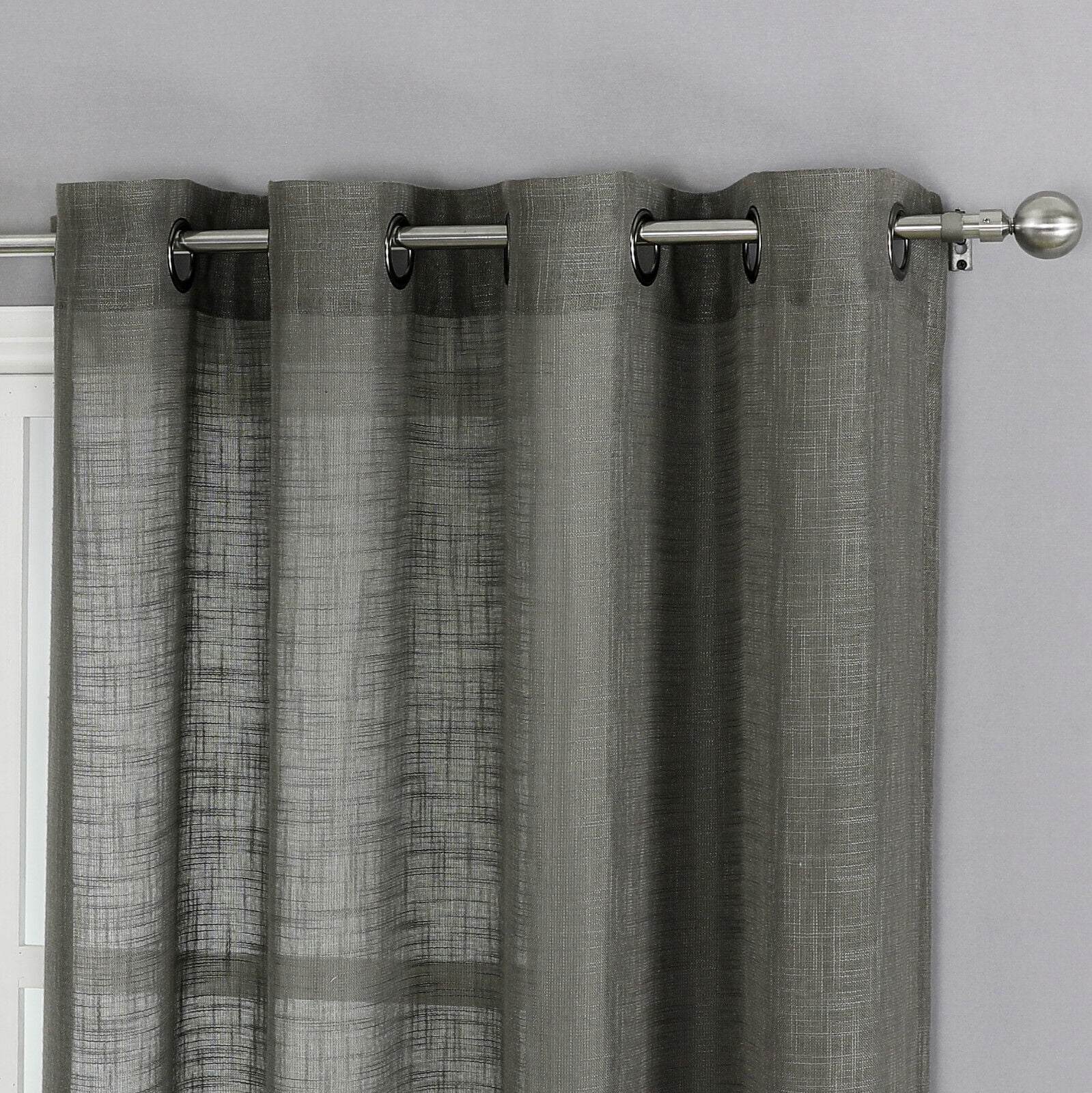 Hampton Home 2 Piece Luxury Semi Sheer Grommet Top Curtain Panel Pair - Assorted Colors