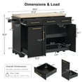 thumbnail image 2 of Harper & Bright Designs Kitchen Island with 2 Pull Out Cabinet Organizers & Drop Leaf, Rolling Kitchen Island with Trash Can Storage and Power Outlet for Dining Room, Black, 2 of 20