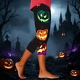thumbnail image 4 of Yeaiivve Halloween Graphic Capris for Women Pumpkin Print Legging High Waist Stretchy Workout Leggings Buttery Soft Yoga Pants Vintage Holiday Costumes L, 4 of 7