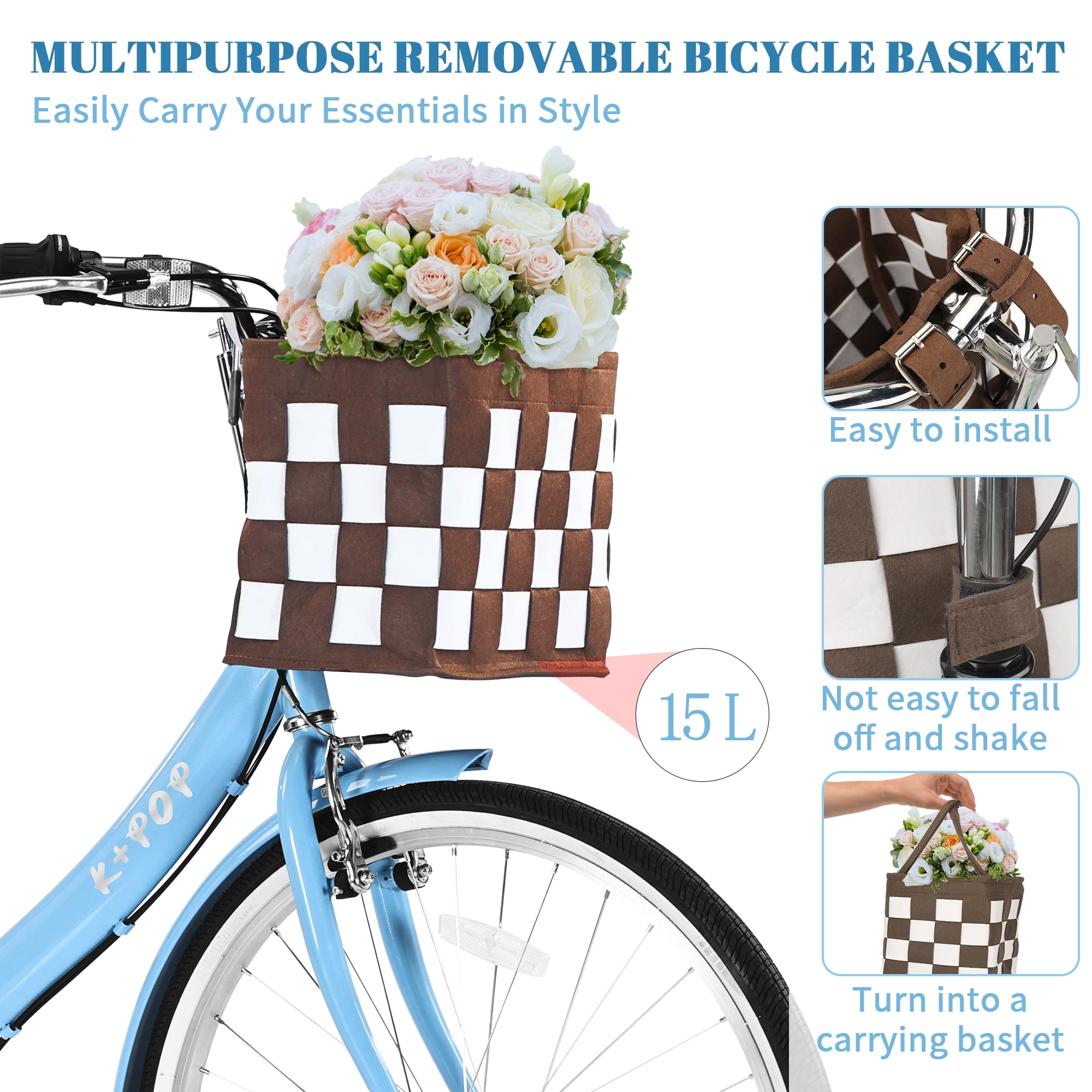 Folding Women Bicycle 26 Inch, 7 Speed Beach Cruiser Bike for Women, High Carbon Steel Frame Ladies Bicycle with Basket& Rear Rack, Commute Bike for Women Adults, Multiple Colors