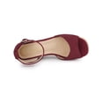 thumbnail image 4 of BLISSFUL STEP Women's Shoes Espadrille Platform Open Toe Ankle Strap Wedge Heels Sandals Burgundy 7, 4 of 7