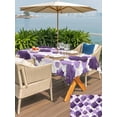 thumbnail image 5 of Outdoor Tablecloth with Umbrella Hole for Patio/Picnic/Party/Camping, Purple Geometric Moroccan Waterproof Table Cloth Rectangle Table Cover Washable, Abstract Art Purple Ombre Modern (60"x 84"), 5 of 8