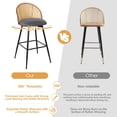 thumbnail image 6 of ANMINY Swivel Rattan Bar Stools, 29" Counter Height Set of 4, Upholstered Chairs Barstools with Full Back and Metal Legs Modern PU Fabric Seat for Kitchen Island, 6 of 11
