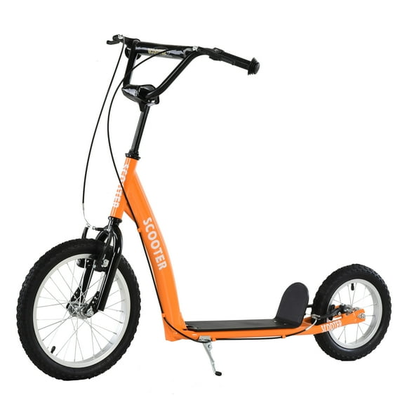 Aosom Kids Scooter with Adjustable Handlebar, Dual Brakes, Orange
