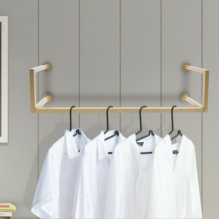 Wall mounted clothes hanging rod sale