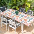 thumbnail image 2 of Easter Eggs Table Cloths for 8 Foot Rectangle Tables, Watercolor Spring Flowers Leaves Patterned Patio Waterproof Elastic Fitted Tablecloths, Washable Rectangular Table Cover for Camping, 2 of 8