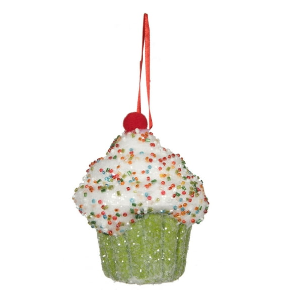 Vickerman 4.5" Lime Cupcake Ornament, 2 per bag.