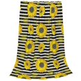 thumbnail image 2 of Fuzoiu Sunflowers On Black And White Stripes Print Ultra-Soft Micro Fleece Blanket,All Seasons Flannel Throw, Lightweight Blanket for Bed, Sofa, Couch, Movie Night, Camping, and Travel-80"x60", 2 of 7