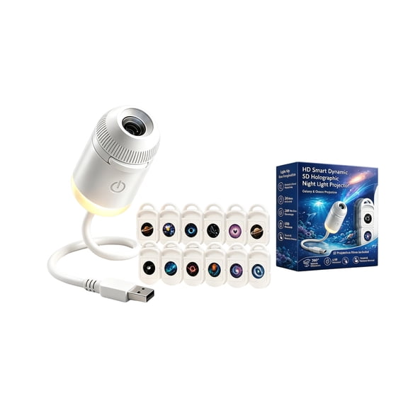 2027 Upgraded Hd Smart Dynamic 5d Holographic Night Light Projector, Plug and Play Hd Star Projector, 360° Adjustable Hd Galaxy and Ocean Projector for Bedroom Ceiling,with 12 Films