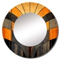thumbnail image 2 of Designart "Vectors In Orange And Grey" Abstract Shapes Rund Mirror For Wall Decor - Large Orange Round Print Mirror - Round Modern Mirror - Wall Mounted Round Large Mirror - 29" x 29", 2 of 6