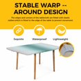 thumbnail image 4 of Teal Grey Ombre Table Cloths for 5 Foot Rectangle Tables, Farmhouse Gradient Minimalist Patio Waterproof Elastic Fitted Tablecloths, Washable Rectangular Table Cover for Camping, 4 of 8