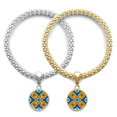 thumbnail image 1 of Flower Morocco Style Pattern Lover Bracelet Bangle Pendant Jewelry Couple Chain, 1 of 3