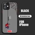 thumbnail image 1 of Funda de teléfono de Marvel Spiderman Avengers para Apple iPhone 14 13 12 11 XS Mini Pro Max 8 7 6S 6 XR X Plus, cubierta translúcida esmerilada Fivean unisex, 1 of 2