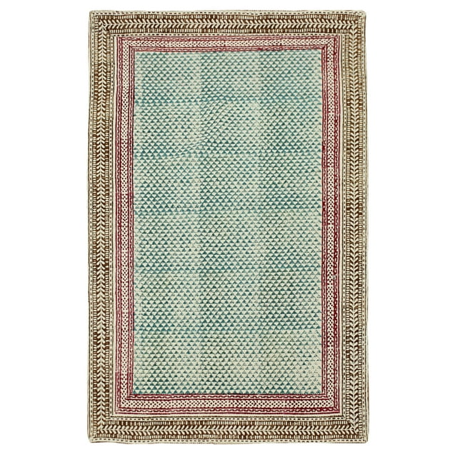 Casavani Traditional Kilim Green Dining Area Rugs Living Room Floor Carpet 7x7 feet
