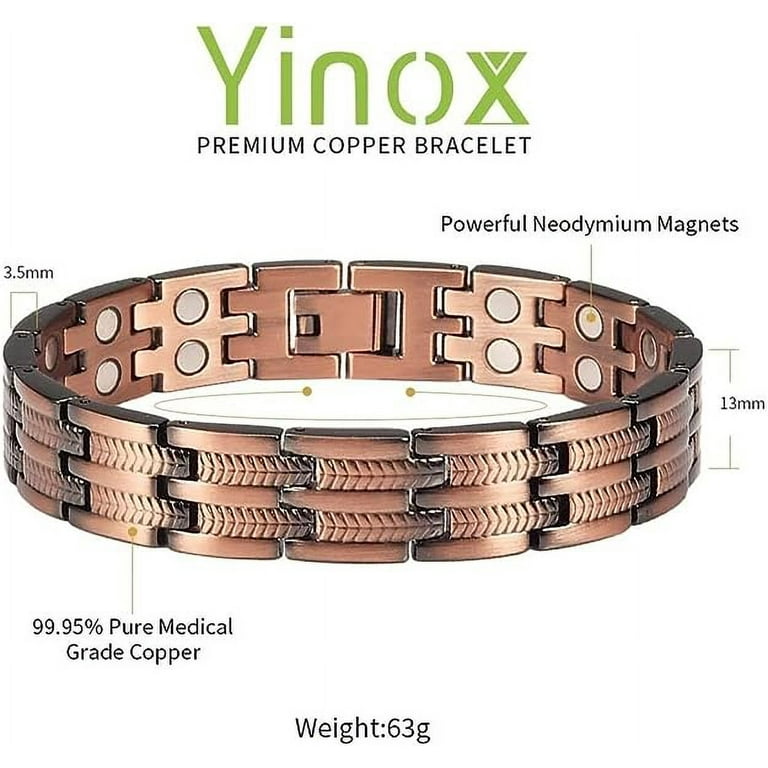 Magnetia Pure Copper Magentic Bracelet for Men, Adjustable Size