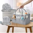 thumbnail image 4 of Bebbly Bolsa Organizadora para Pañales de Bebé 18x33x23cm, Cesta Organizadora de Fieltro con 8 Bolsillos Externos y 3 Compartimentos, Canasta Organizadora para Pañales, Toallitas y Accesorios de Bebé, 4 of 8