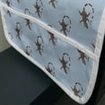 thumbnail image 3 of Gecko Microwave Oven Cover, Amphibian Reptiles Detailed Illustration of Lizards Wildlife Pattern, Water Resistant Organizer with Pockets for Kitchen, 36" x 12", Pale Blue and Brown, by Ambesonne, 3 of 4