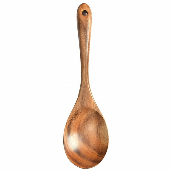 ACDANC Cooking Utensils 10.2" Large Wooden Spoon For Cooking Mixing Spoon Serving Spoons Big Non Stick Wood Spoon Spatula Long Handle Spoon Stirring Cooking Spoon