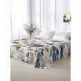 thumbnail image 6 of Blue Gray Spring Floral Flat Sheets Only Full Size, Soft Breathable Bed Top Sheets for Mattress, Vintage Botanical Luxury Bedding Flat Sheets for Home Hotel Bedroom Bed Protection, 6 of 9