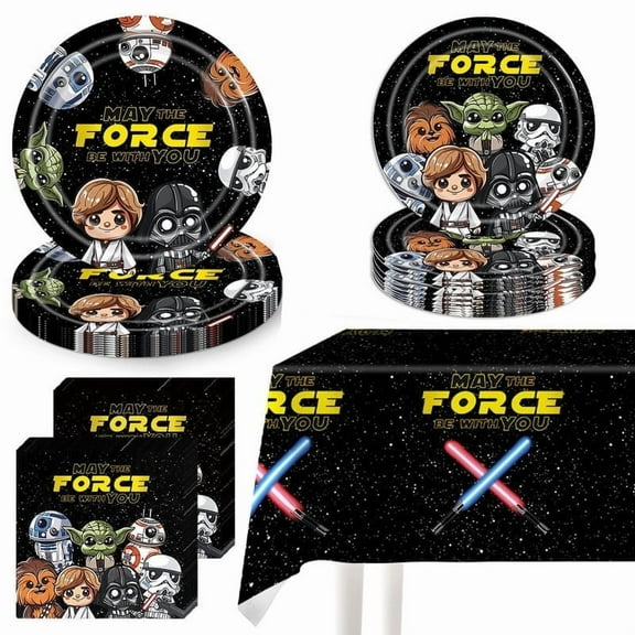 41Pcs Star Birthday Party Supplies, 20 Plates, 20 Napkins and 1 Tablecover for Star Party Decorations