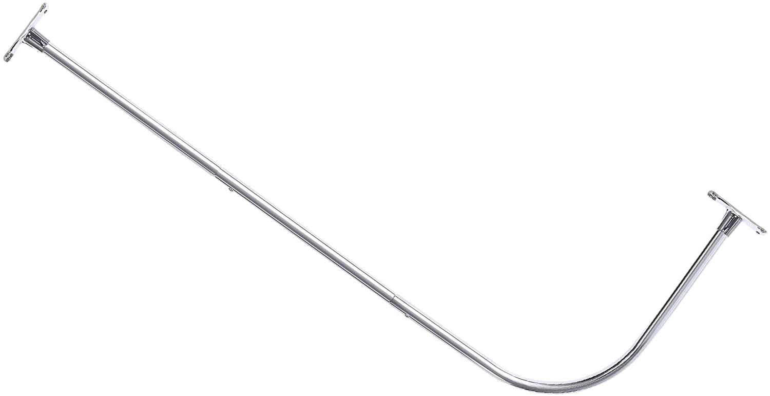 L Shapaed Bathroom Bathtub Corner Shower Curtain Rod Large Space 28"x68",Chrome Finished